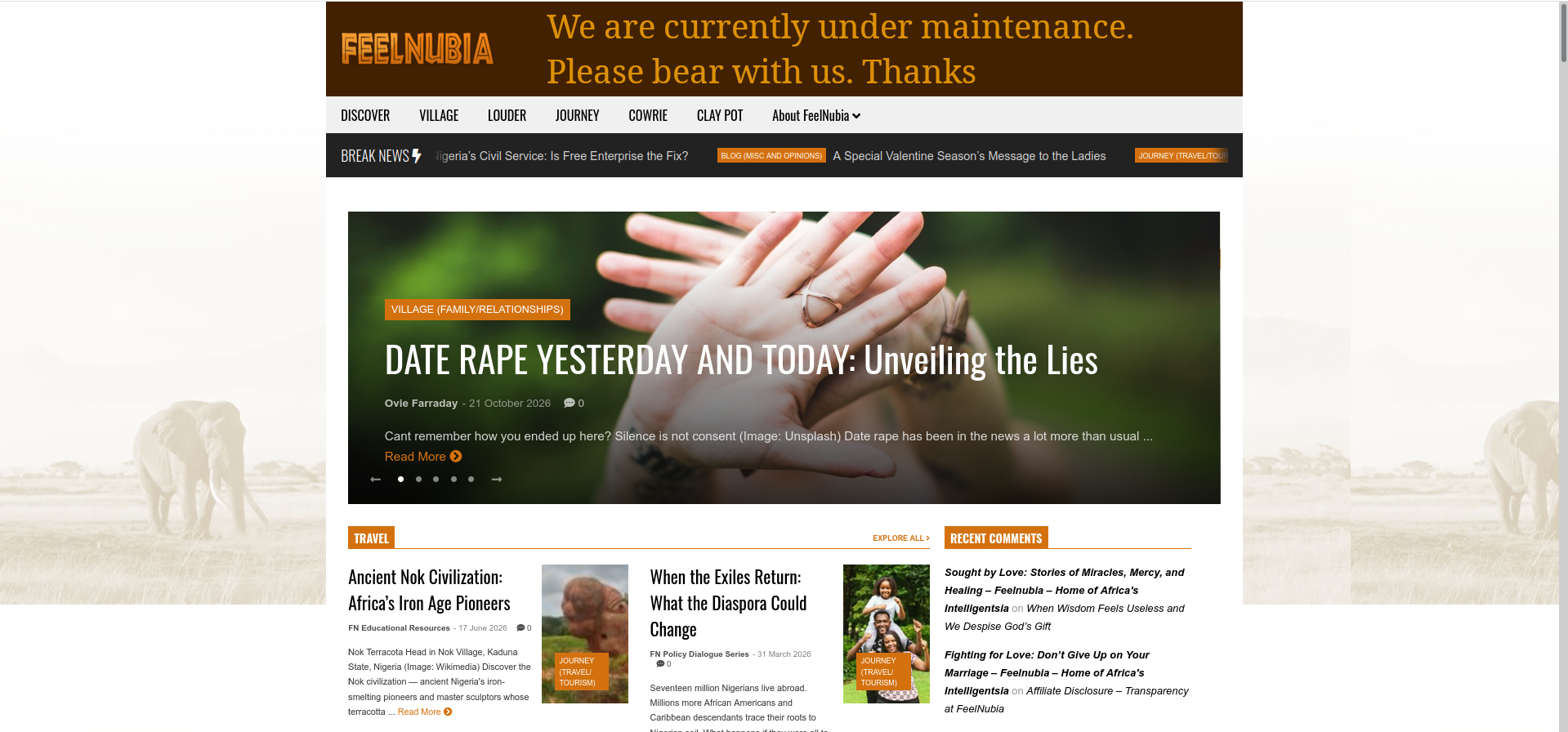 Placeholder image stating site is in maintenance